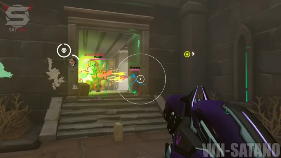 Overwatch 2 ESP overlay showing enemy hero boxes through walls
