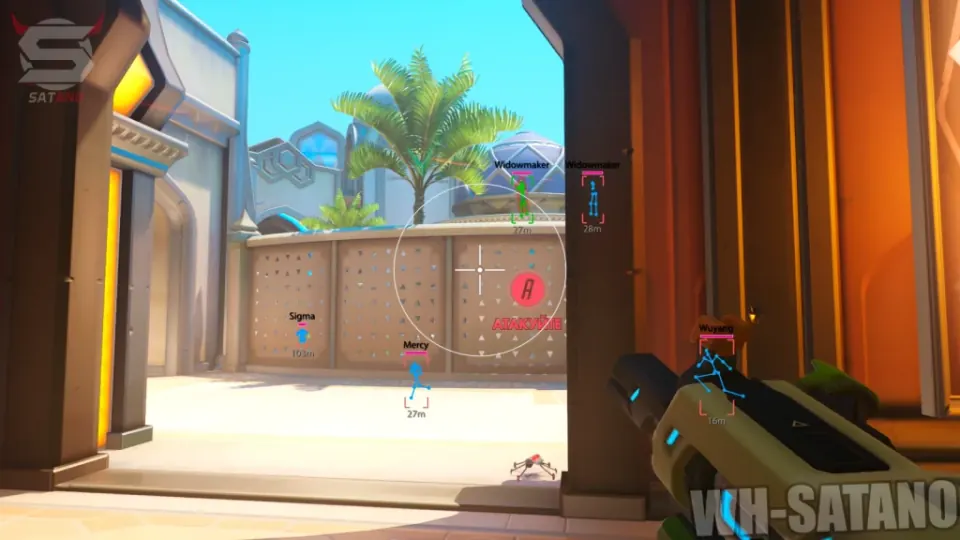 Overwatch radar hack 2D minimap showing flank routes